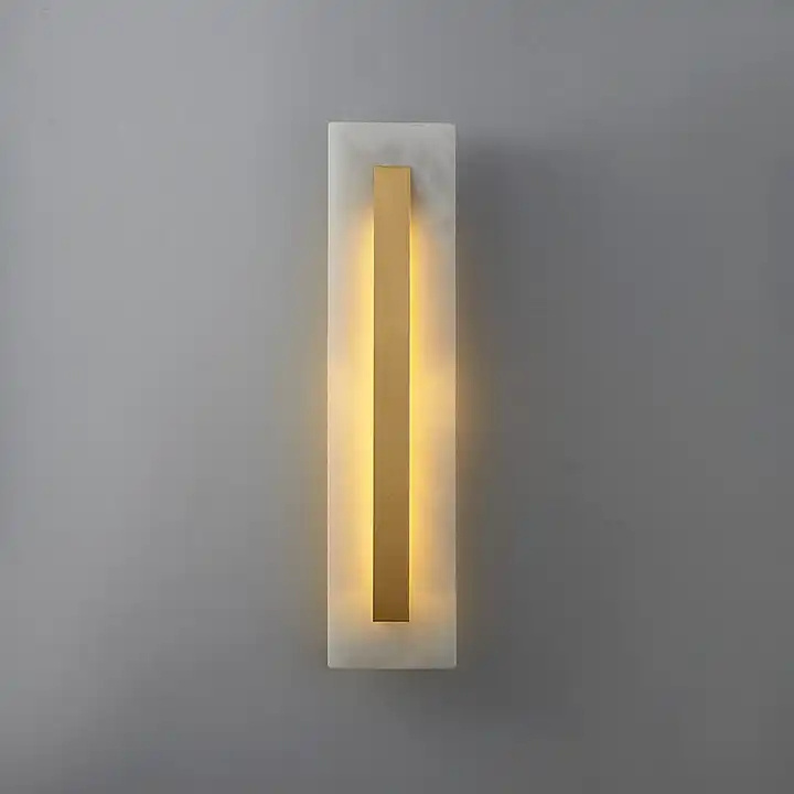 Postmodern Copper Marble Wall Lamp Gold Living Room Restaurant Bedroom Background Indoor LED Sconce