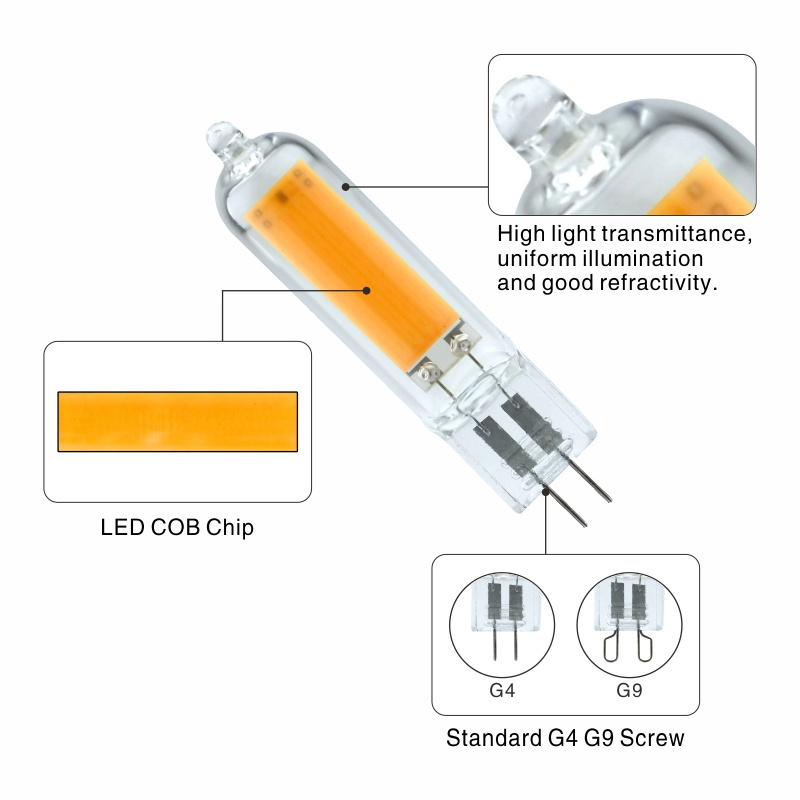 LED Light Bulbs G4 G9 Dimmable 6W 9W COB Glass LED Lamps Replace 40W 60W Halogen Bulb For Pendant Lighting Fixture Chandeliers