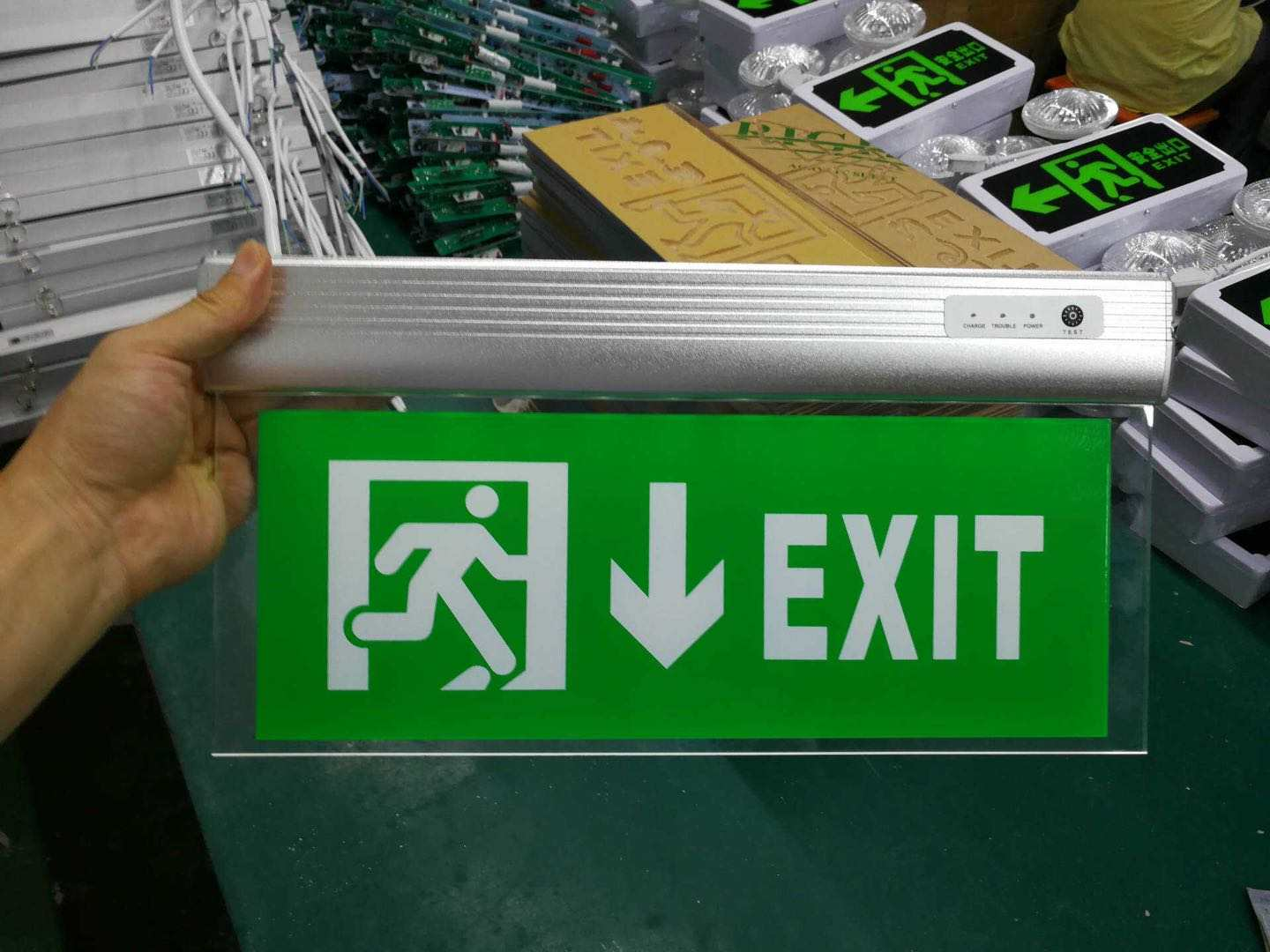 Battery Backup Rechargeable Safety Exit Sign Emergency Exit Light