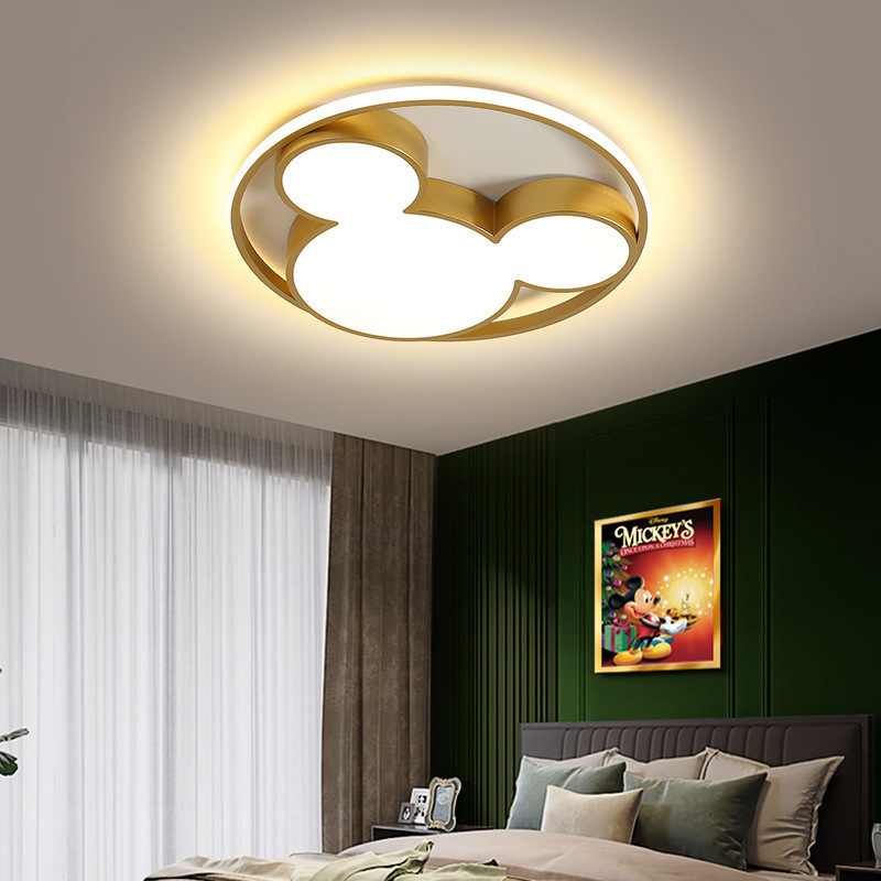 Bedroom Kindergarten Ceiling Light Fixtures Gold Ceiling Lamps For Living Children's Room Mickey Mouse Ceiling Lights