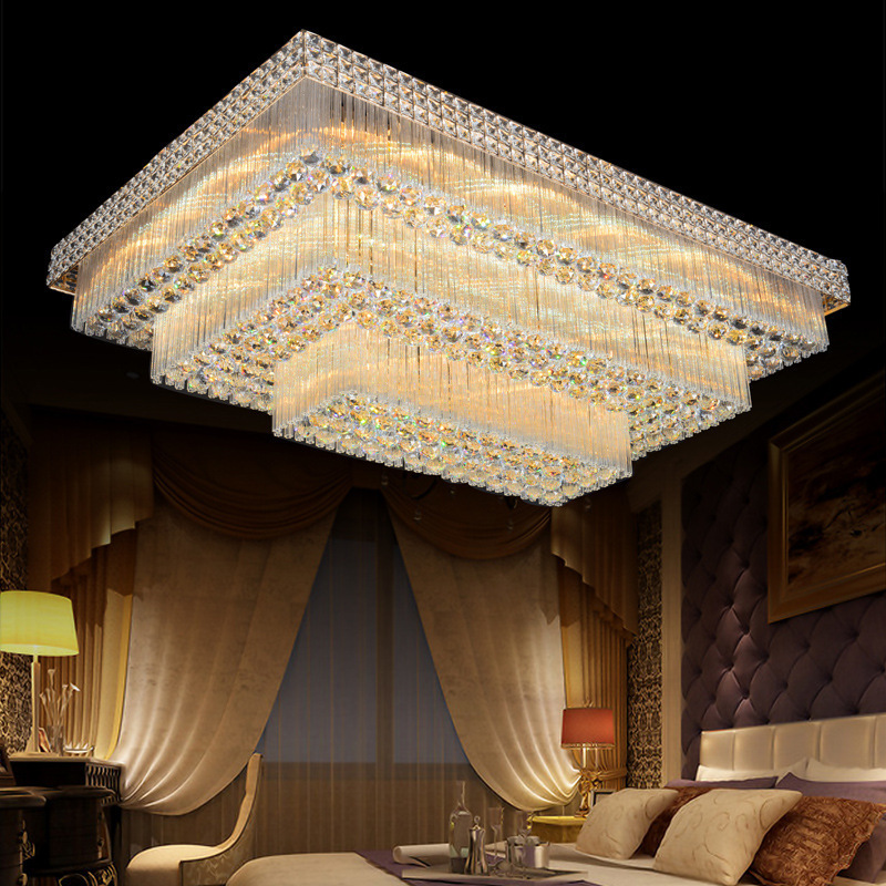 Modern Decorative Fixtures Large Round Flush Indoor Ceiling Lamp Crystal LED Ceiling Light