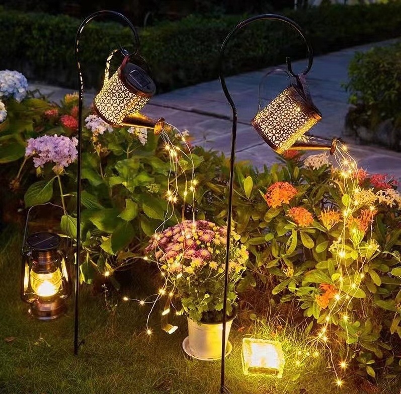 Modern Solar LED Watering Can Lamp Sprinkles Art Light Decoration Outdoor Waterproof Solar LED Garden Lawn Light