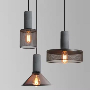 Industrial LED Pendant Light Retro Cement Hanging Fixture Living Room Bedroom Illumination Bar Dining Room Decor Lamp