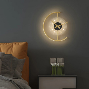 Bedroom Living Room Decoration Wall Lights Interior Nordic Clock Design Sconce