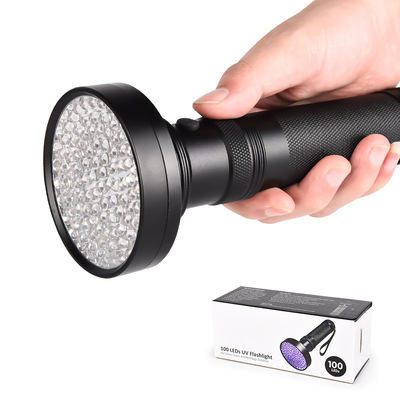 Ultra Intensity 385-395nm 100 LED UV Flashlight Super Bright Professional Ultraviolet Flashlight