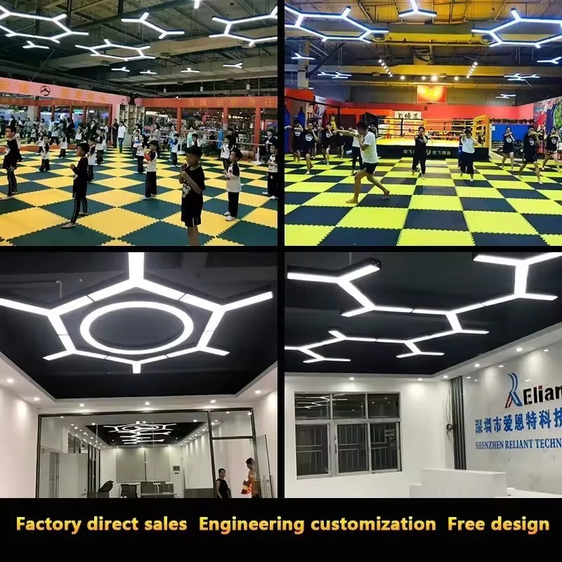 Professional Lighting Producer 100MM Wide Hexagonal LED Workshop Square Office Chandelier