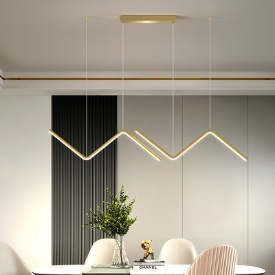 Hot Sale Simple Line Chandelier Luxury Modern Design LED Pendant Light Living Room Dining Room Home Decoration Lighting Fixtures