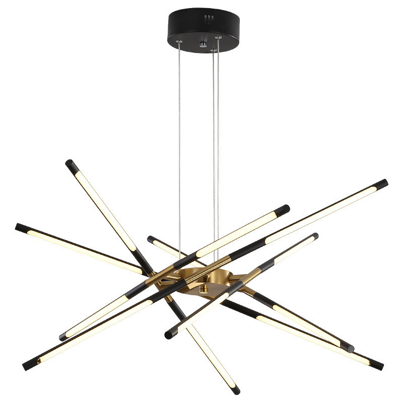 LED Pendant Lamp for Household Lighting LED Linear Pendant Lighting Minimalist Gold Black Chandelier