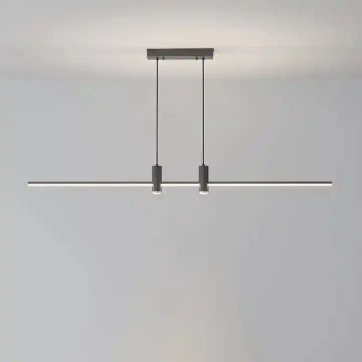 Modern Minimalist LED Pendant Lamp For Dining Room Hanging Light Linear Long Chandelier