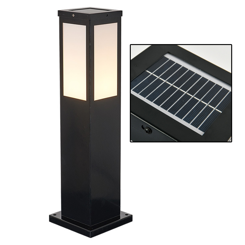 Modern IP65 Waterproof Wall Corner Outdoor Lawn Lamp Gate Pillar Post Garden LED Solar Bollard Light