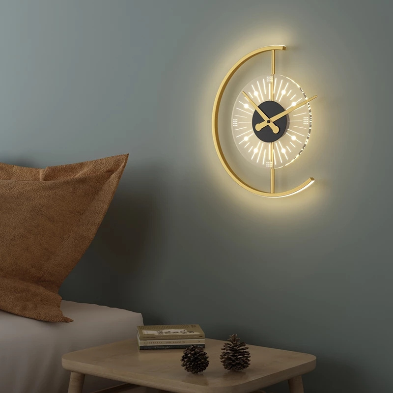 Bedroom Living Room Decoration Wall Lights Interior Nordic Clock Design Sconce