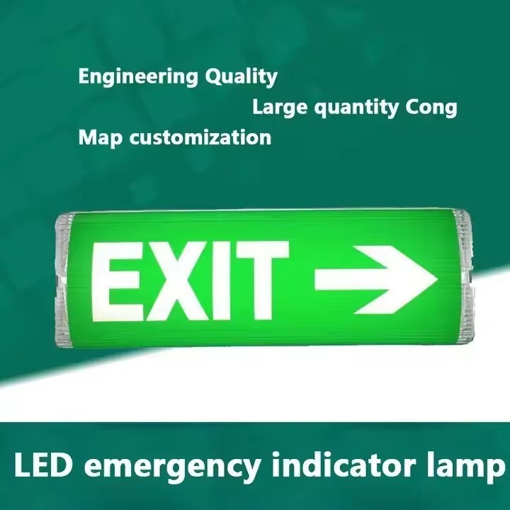 Custom LED Exit Sign Emergency Light Waterproof IP65 Battery Powered LED Fire Emergency Exit Fluorescent Emergency Lights