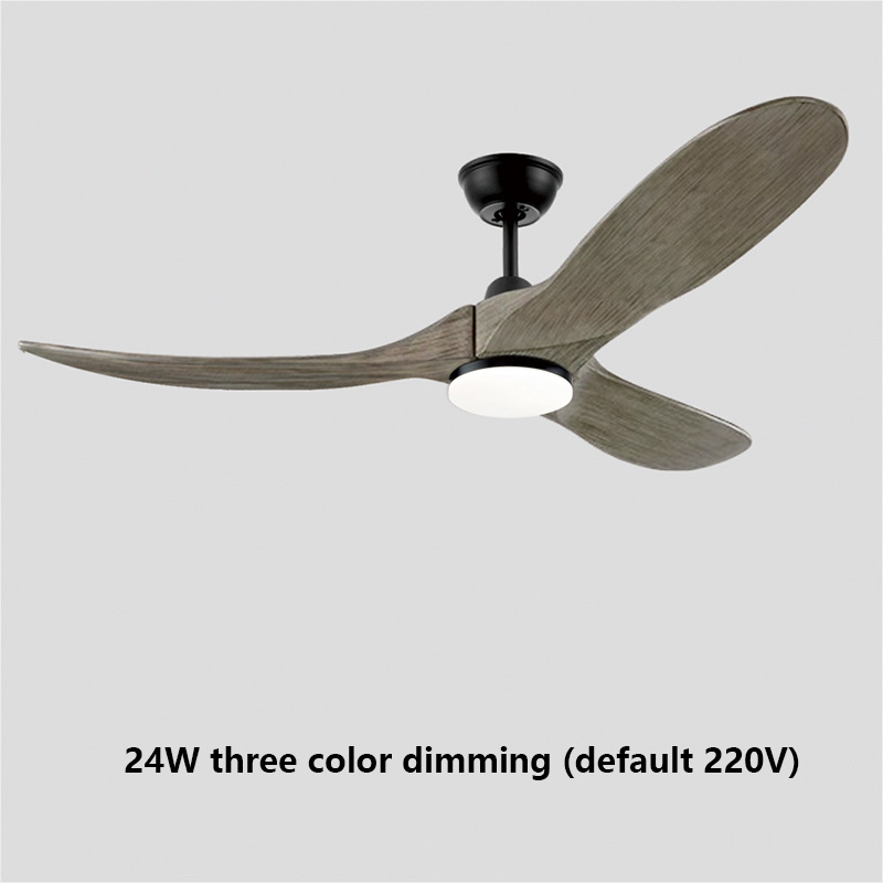 Retro Large Ceiling Fan Remote Control Wood Blades Fans Chandelier Living Room Bedroom Hotel 3 Blade Ceiling Fan Pendant Light