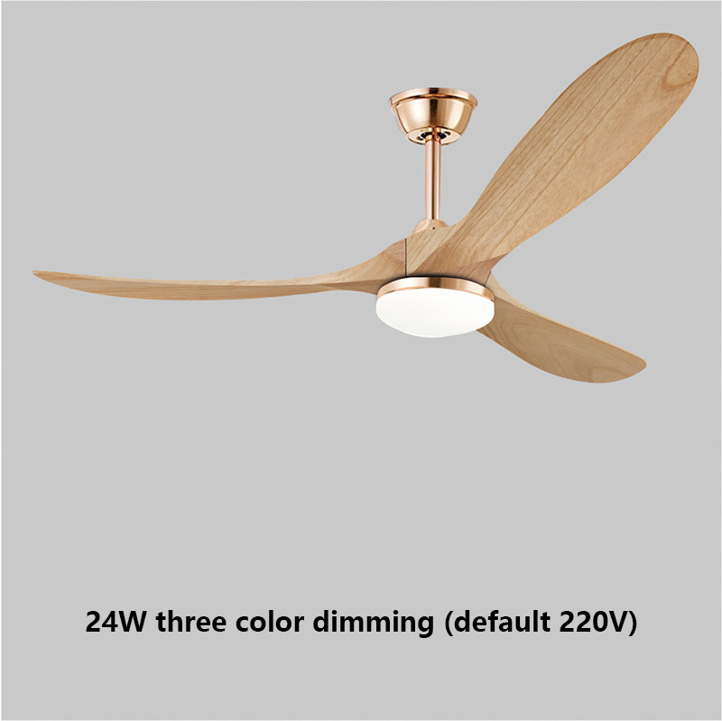 Retro Large Ceiling Fan Remote Control Wood Blades Fans Chandelier Living Room Bedroom Hotel 3 Blade Ceiling Fan Pendant Light