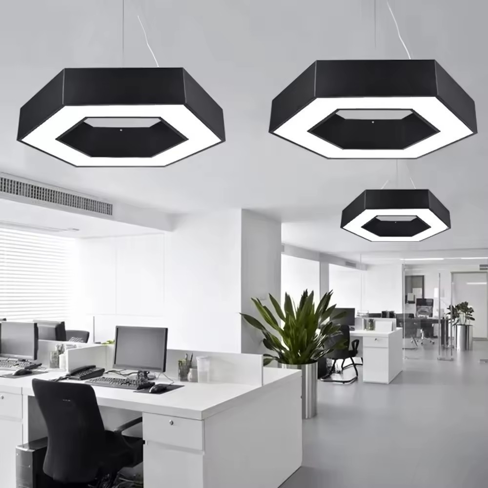 Professional Lighting Producer 100MM Wide Hexagonal LED Workshop Square Office Chandelier