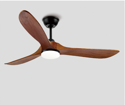 Retro Large Ceiling Fan Remote Control Wood Blades Fans Chandelier Living Room Bedroom Hotel 3 Blade Ceiling Fan Pendant Light