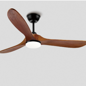 Retro Large Ceiling Fan Remote Control Wood Blades Fans Chandelier Living Room Bedroom Hotel 3 Blade Ceiling Fan Pendant Light