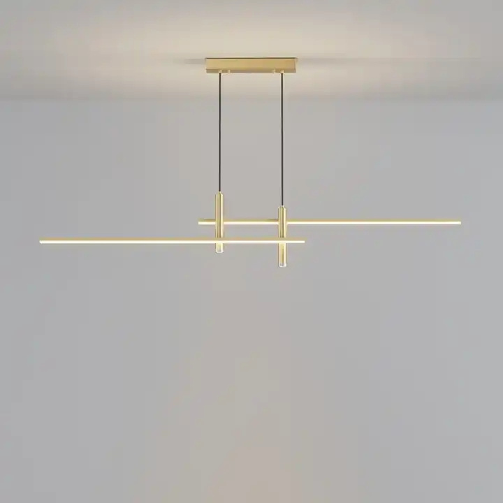 Modern Minimalist LED Pendant Lamp For Dining Room Hanging Light Linear Long Chandelier