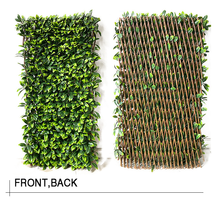 Hot sell artificial expandable willow trellis fence artificial outdoor retractable fence for decorative plastic grass wall