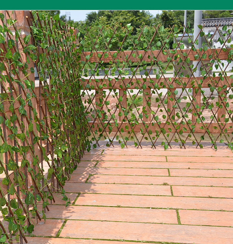 Hot sell artificial expandable willow trellis fence artificial outdoor retractable fence for decorative plastic grass wall