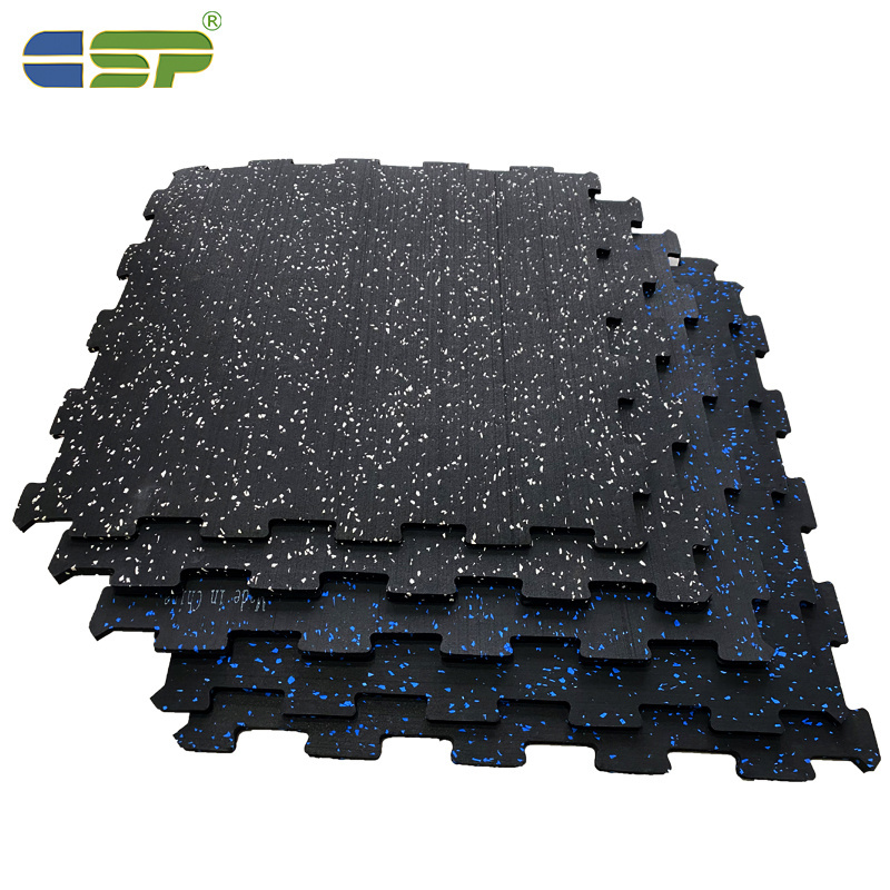 Wholesale Eco-frendly Rubber Flooring Anti-slip Durable Inter-locking Gym Rubber Roll Modern Style Home Rubber Gym Mat Tiles