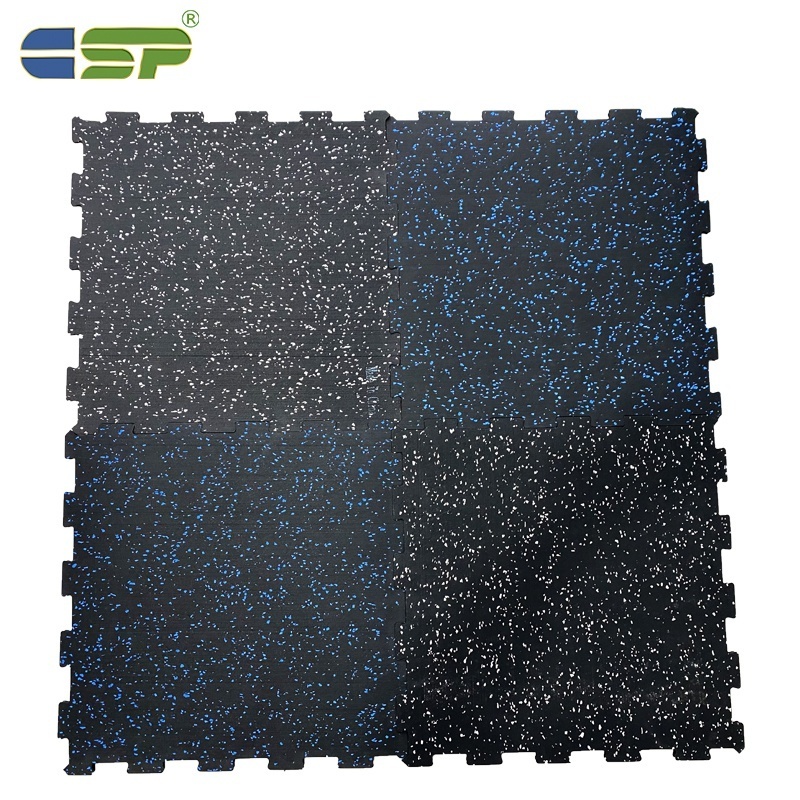 Wholesale Eco-frendly Rubber Flooring Anti-slip Durable Inter-locking Gym Rubber Roll Modern Style Home Rubber Gym Mat Tiles