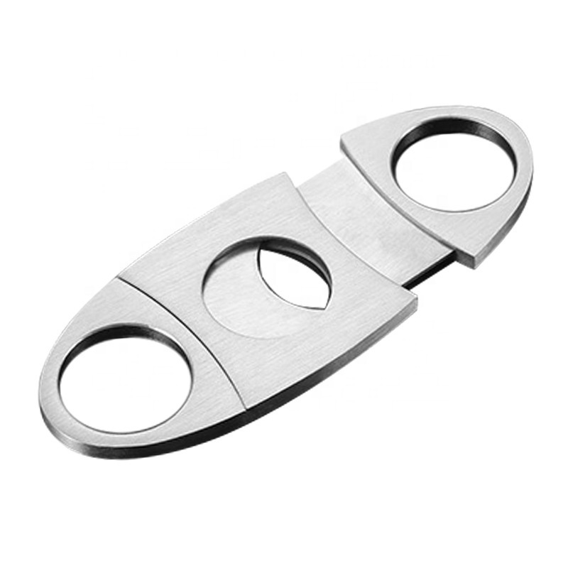 Personalized Cigar Accessories 304 Stainless Steel Cutters Custom Logo Double Blade Cigar Cutter