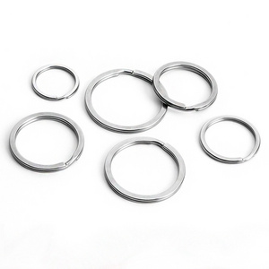 Wholesale Keychain Accessories Kinds of Size Flat Keyrings ,304 Stainless Steel Split Flat Key ring