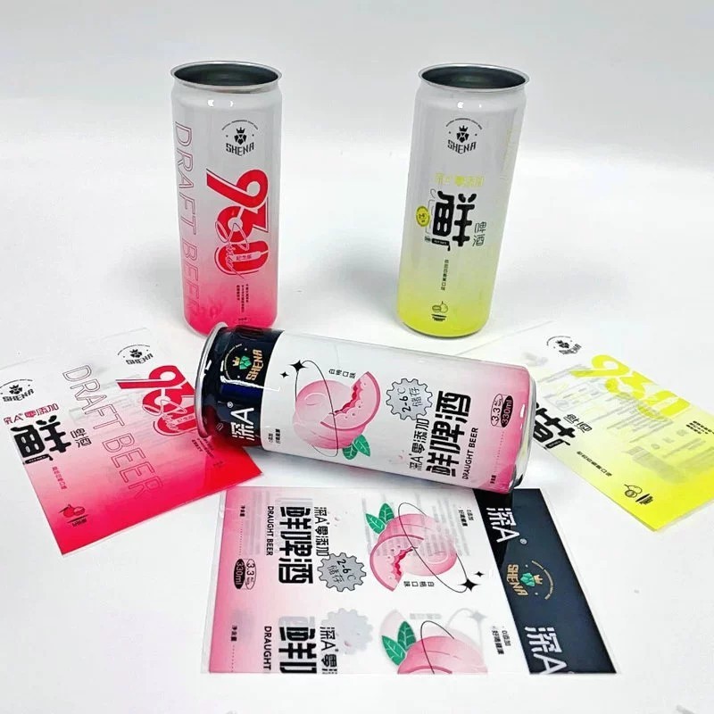 Custom Digital Printing Heat Pvc Pet Shrink Sleeve packaging Labels For 12 Oz Craft Beer Cans And Water Bottle Wrap