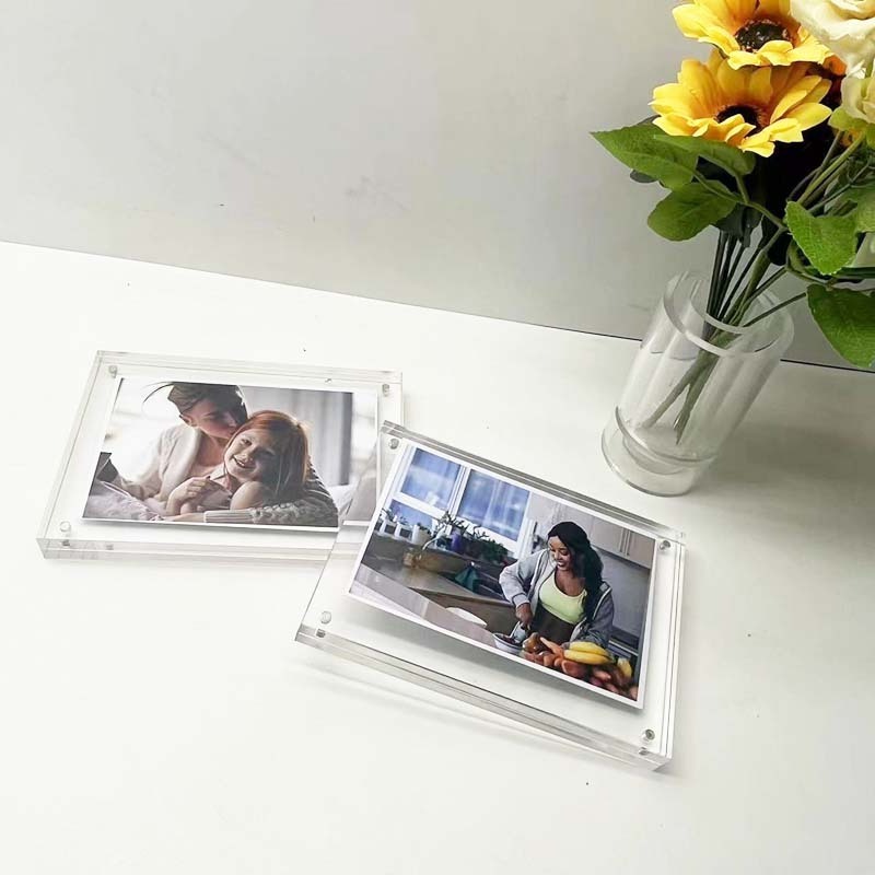 Acrylic transparent digital acrylic photo frame 4x6 acrylic magnetic photo frame