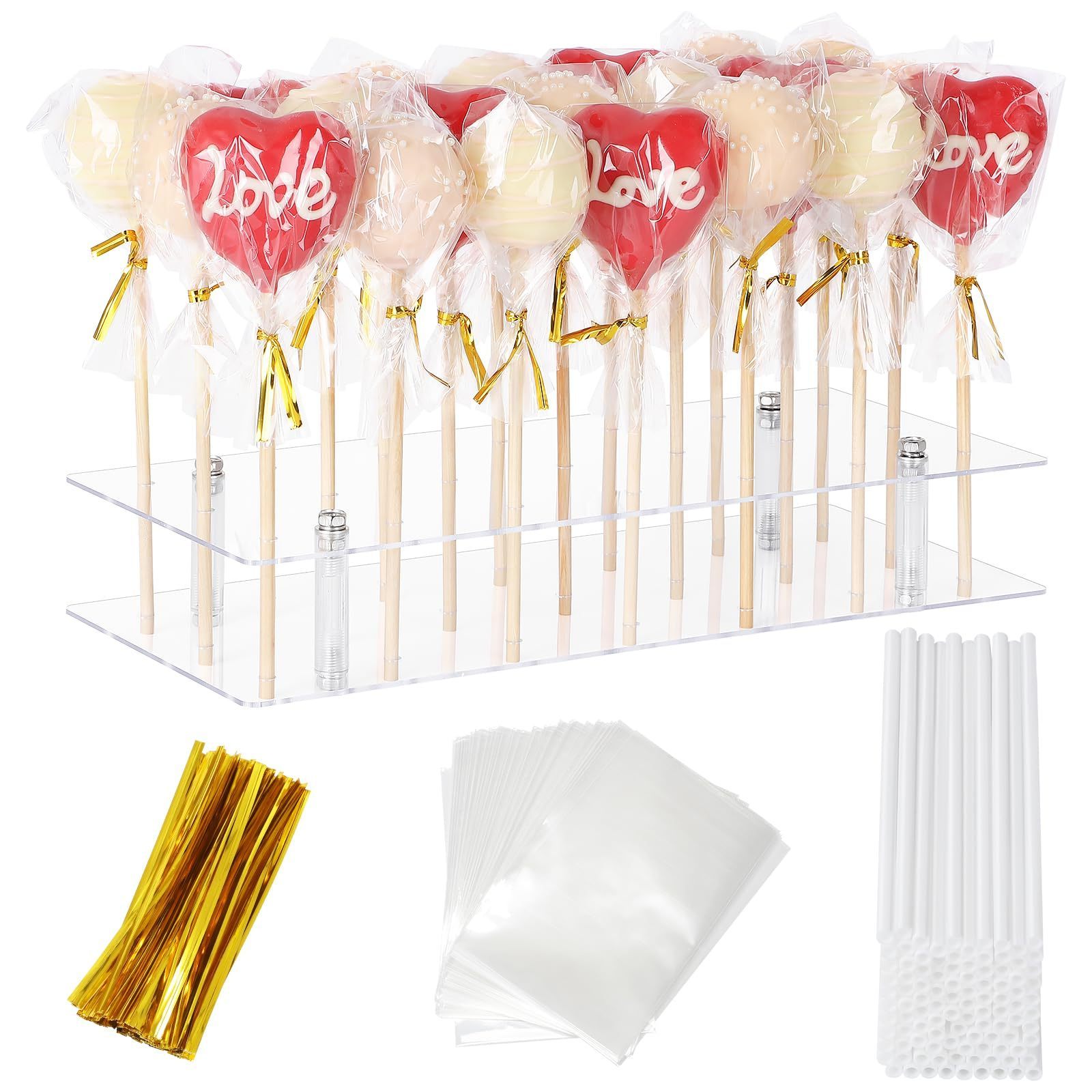 21 Holes Lollipop Display Stand Acrylic Clear Pop Display Holder for Weddings Baby Showers Birthday