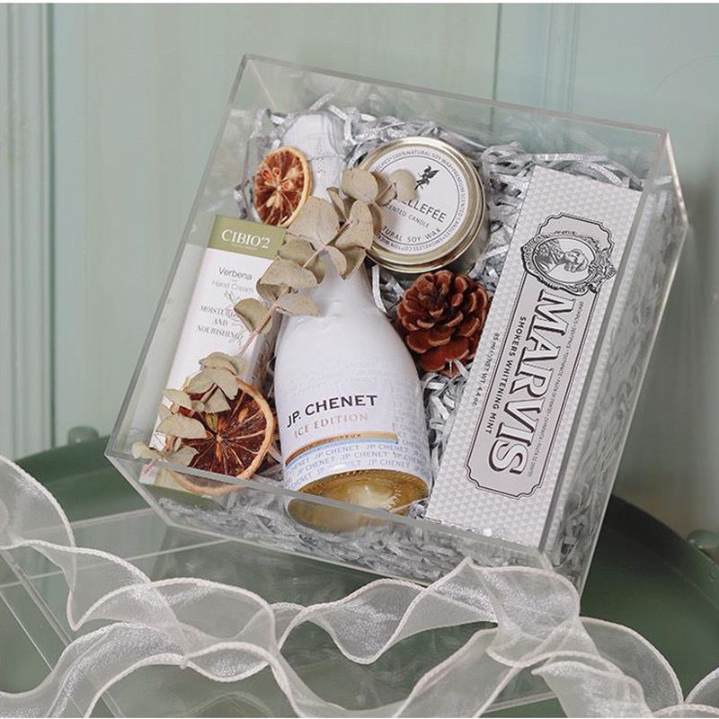 Wholesale Transparent Wedding Acrylic Display Gift Box Clear Rectangle Storage Box with Lid