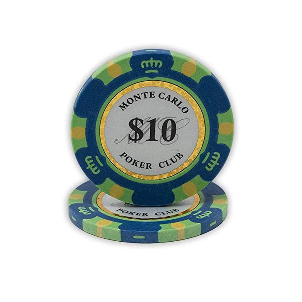 Customizable 14 Gram Monte Carlo Premium Quality Poker Chips New Design 40mm Blank Number Set for Casino Featuring Custom Logo