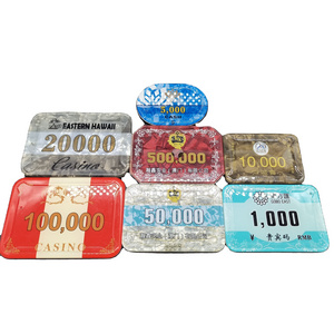 Custom Printed Casino Poker Chips Set Acrylic OEM Customized Plastic Color Material  Mini Poker Chip Size