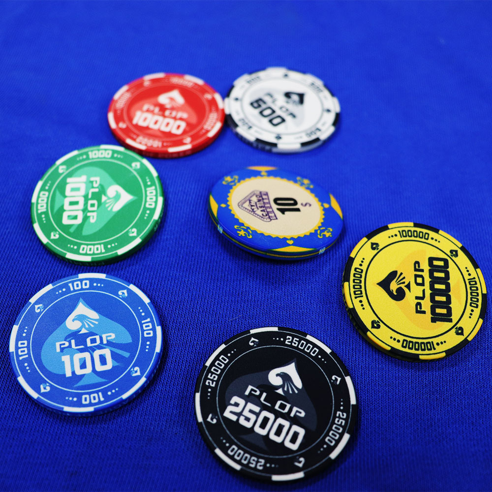 Custom Luxury Aria Casino Poker Chips 43mm Keramik Tray Set with Acrylic Plastic Metal Material Custom Logo Clay Poker Chip Type