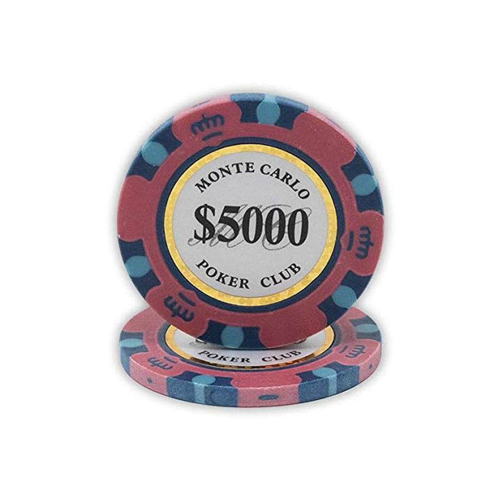 Customizable 14 Gram Monte Carlo Premium Quality Poker Chips New Design 40mm Blank Number Set for Casino Featuring Custom Logo