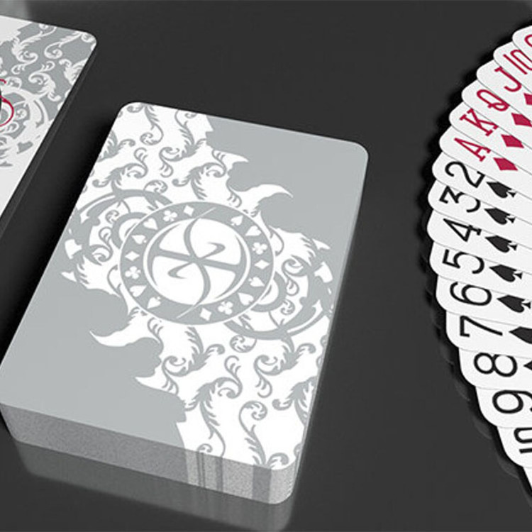 Custom Printed Premium Plastic Fancy Playing Cards Factory Marked Silver Playing Cards