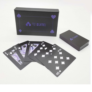 Custom Printing Double Sided 57x87mm Game Card Black Plastic Deck Card Custom Playing Cards With Box