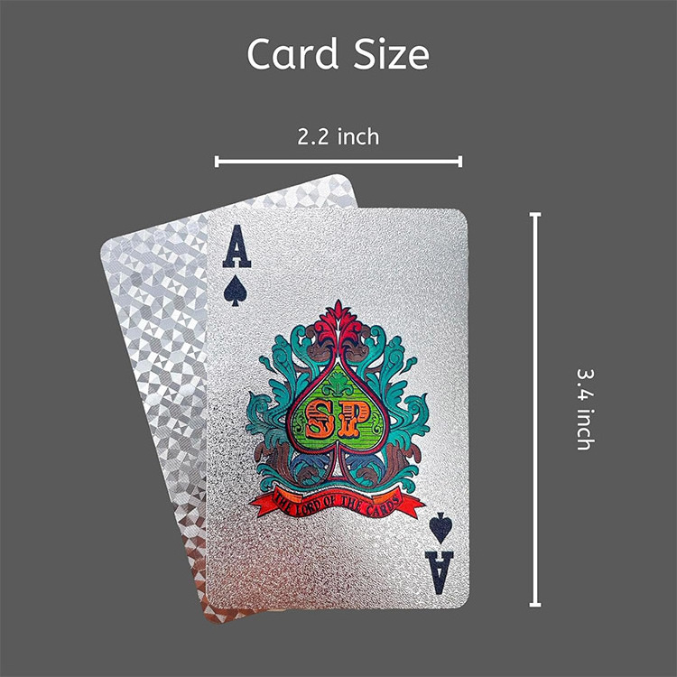 Custom Printed Pvc Material Water Proof Poker Playing Cards High Quality Eco-Friendly Sliver Dollar Cards