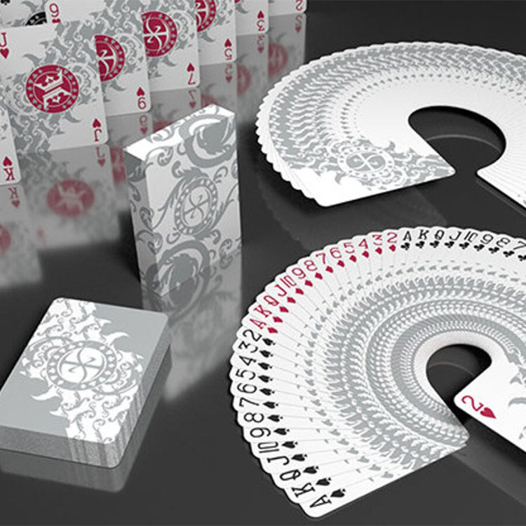 Custom Printed Premium Plastic Fancy Playing Cards Factory Marked Silver Playing Cards