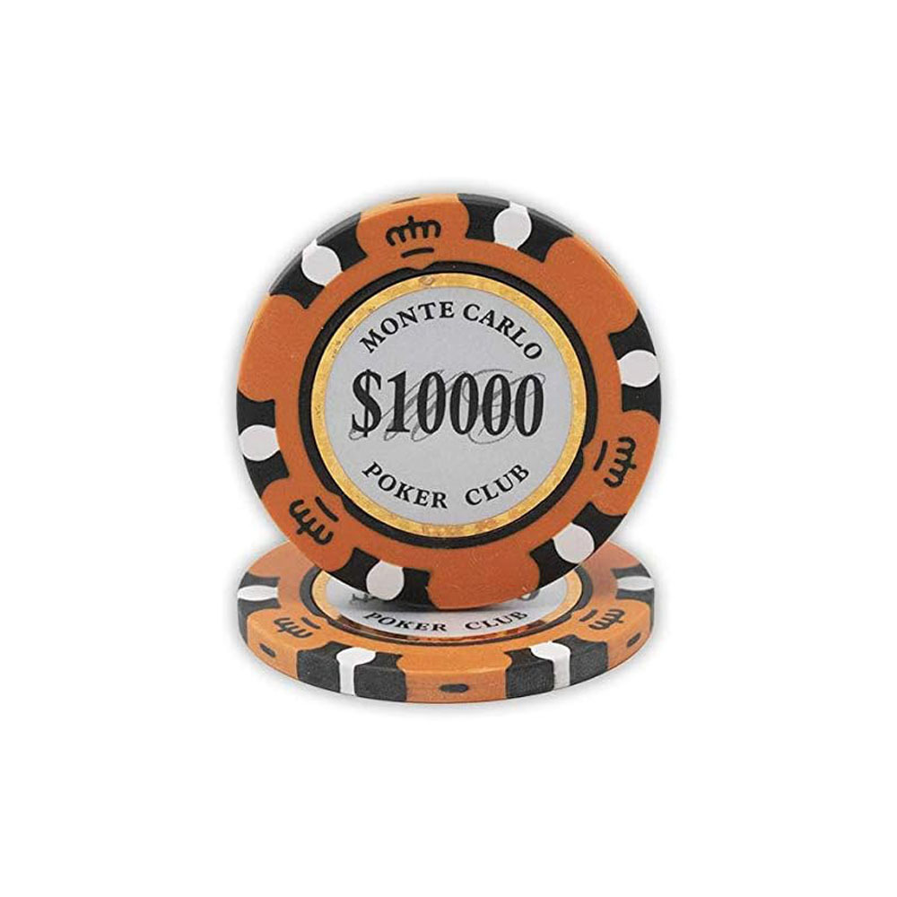 Customizable 14 Gram Monte Carlo Premium Quality Poker Chips New Design 40mm Blank Number Set for Casino Featuring Custom Logo