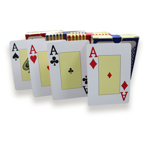 Hot Sale factory Price In Stock Double Deck Playing Cards Blue & Red Color Texas Hold'em Plastic Playing Poker Card