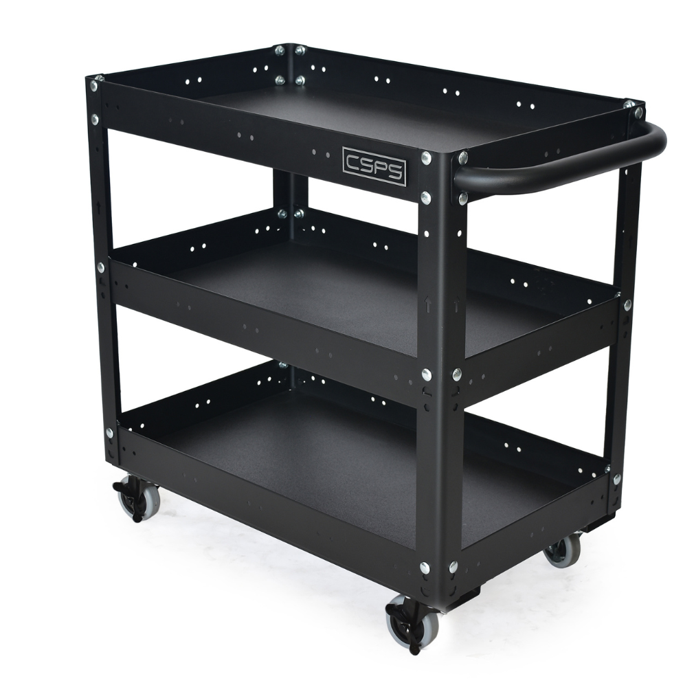 Tool Cart 3 Tiers Tool Cabinet Stainless Steel  For Mechanic Garage Tool Cabinet With Wheels Industry Warehouse OEM Supported