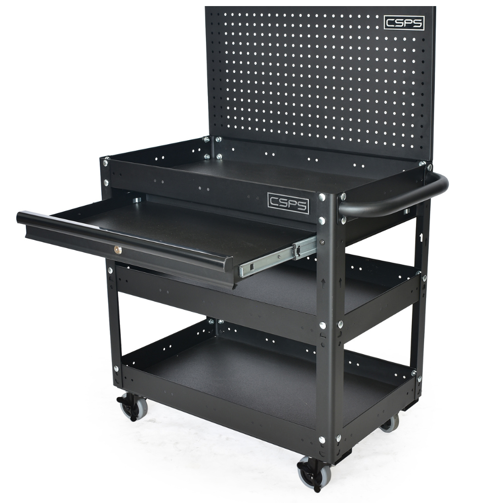 Tool Cart 3 Tiers Tool Cabinet Stainless Steel  For Mechanic Garage Tool Cabinet With Wheels Industry Warehouse OEM Supported