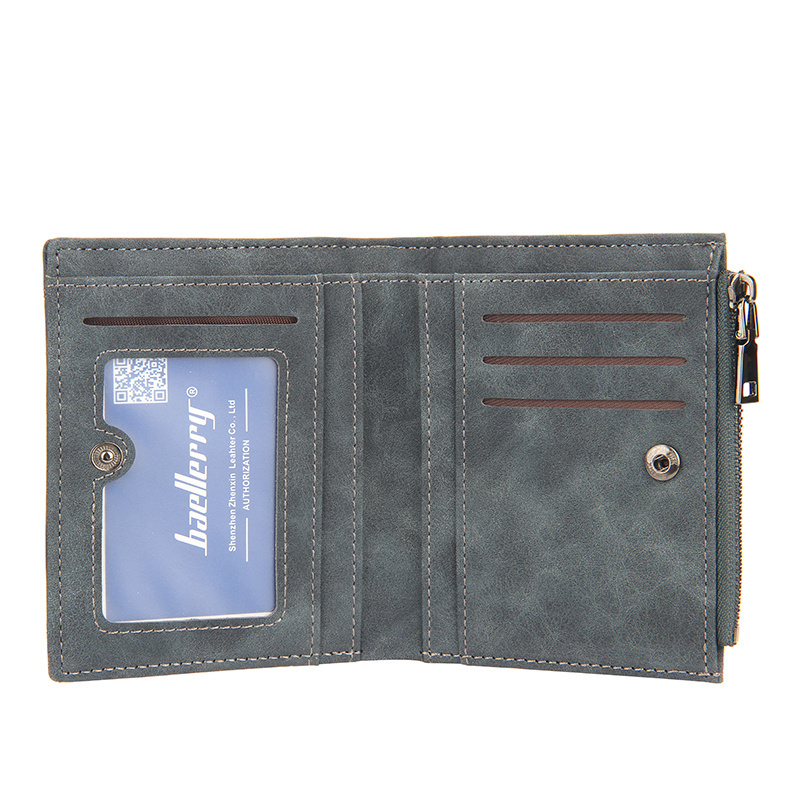 Latest PU Leather Multifunctional Men Fashionable Card Holder Business Slim Travel Purse Baellery Short Wallet