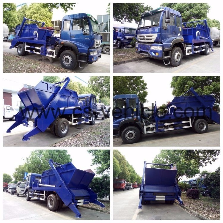 Sinotruk Mini swing arm garbage truck skip loader truck arm roll container refuse truck 3-4cbm for sale