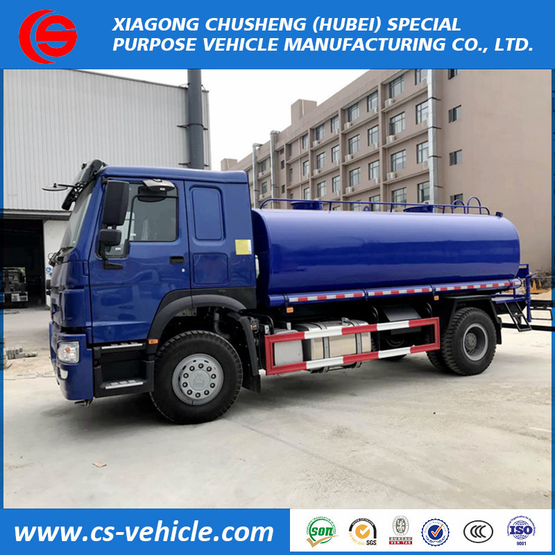 Sinotruk HOWO 4X2 266hp 15M3 water bowser 15000 liter water tank truck 15000L water tank