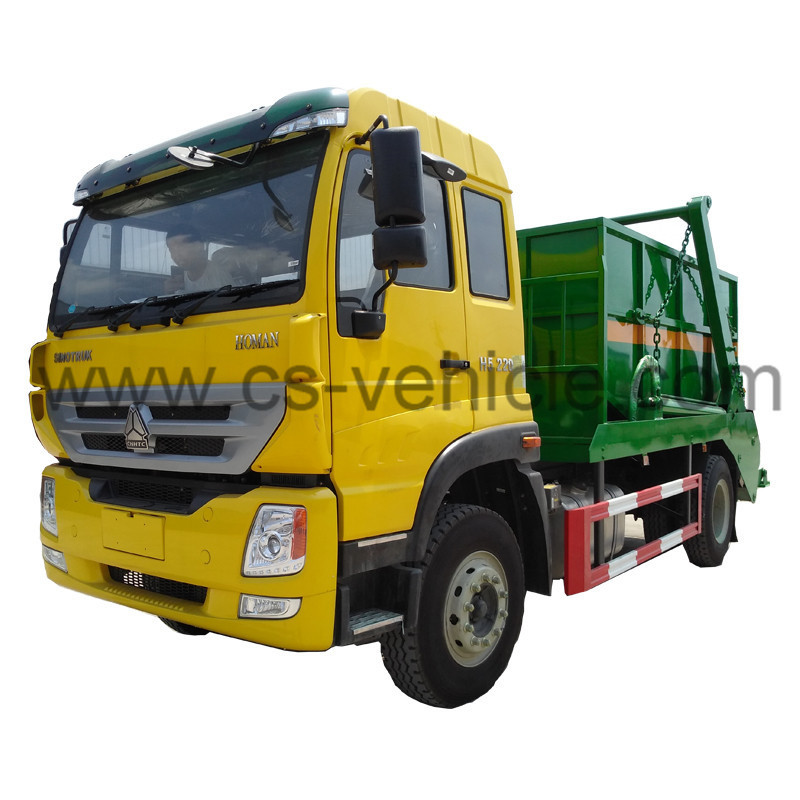 10CBM Swing Arm Garbage Truck HOWO Skip Loader Refuse Truck for for sale