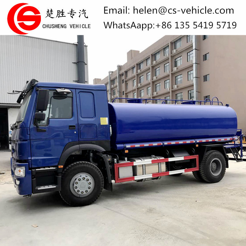 Sinotruk HOWO 4X2 266hp 15M3 water bowser 15000 liter water tank truck 15000L water tank