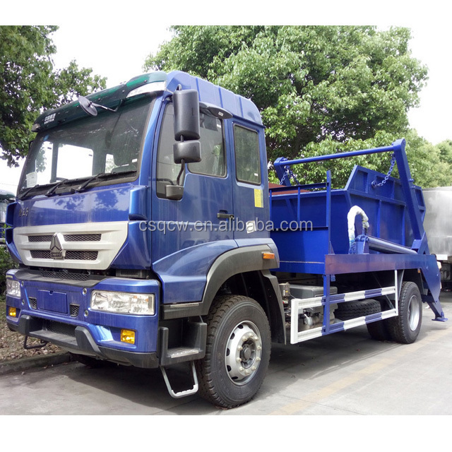 Sinotruk Mini swing arm garbage truck skip loader truck arm roll container refuse truck 3-4cbm for sale